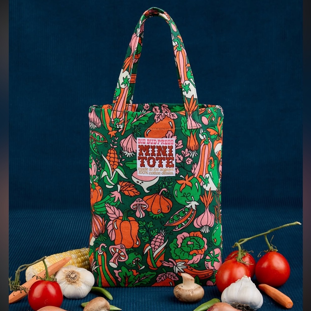 New in packaging.  Big bud press Kitchen Print Mini Tote Bag